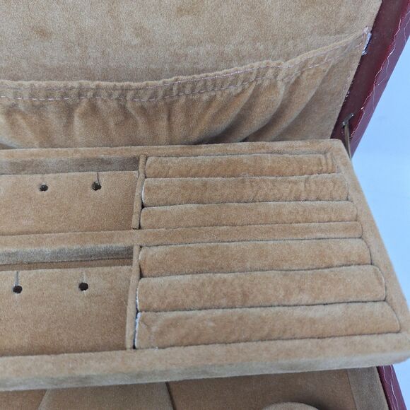 Vintage MCM Burgundy Red Faux Leather Jewelry Box Combination Lock Briefcase - Picture 5 of 15